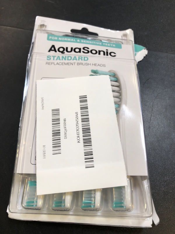 Photo 1 of AquaSonic Standard Replacement Brush Heads | for Normal & Sensitive Teeth | Compatible with Many AquaSonic Toothbrush Handles (8 Pack White)