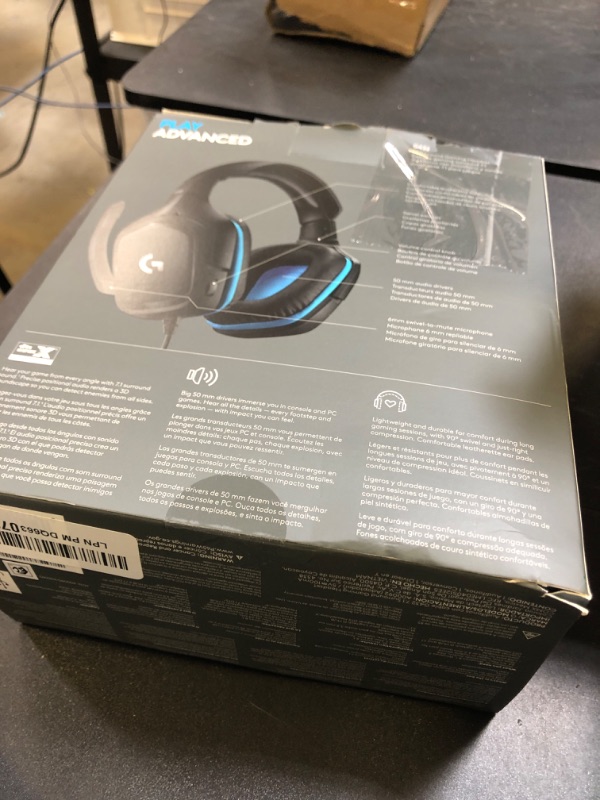 Photo 1 of Logitech G432 Wired Gaming Headset, 7.1 Surround Sound, DTS Headphone:X 2.0, Flip-to-Mute Mic, PC (Leatherette) Black/Blue