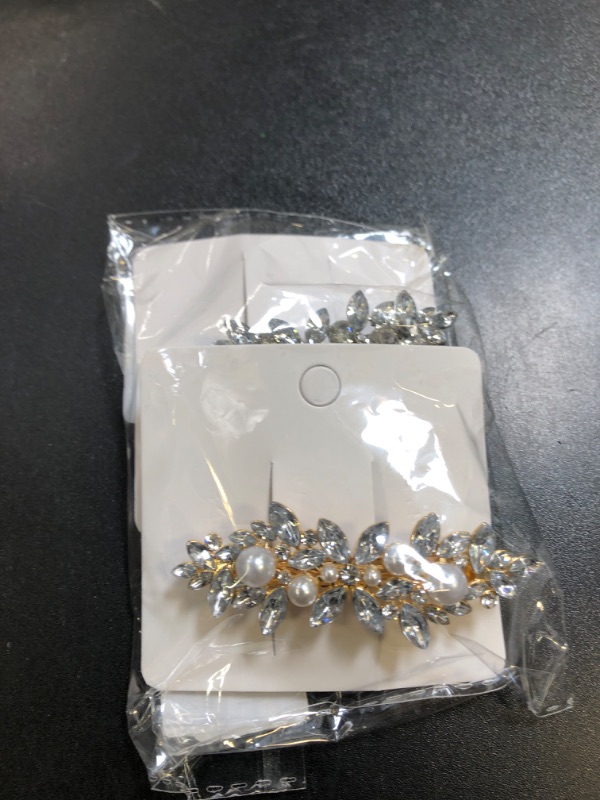 Photo 1 of WHAVEL 2PCS Pearl Barrettes for Women, Rhinestone Hair Clips Pearl Hair Barrettes French Barrette Hair Clips Bridal Hair Pins Decorative Hair Accessories Bridesmaid