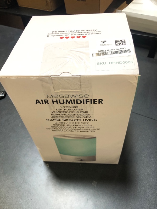 Photo 1 of MegaWise Topfill 7-colour Night light humidifier for Kid bedroom with 3.5L Large Capacity, No leakage Design Fine Mist Output Auto Shutoff, Essential Oil Safe Tank