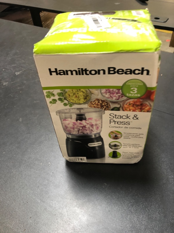 Photo 1 of Hamilton Beach Electric Vegetable Chopper & Mini Food Processor, 3-Cup, 350 Watts, for Dicing, Mincing, and Puree, Black (72850)