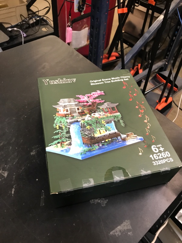 Photo 1 of Cherry Blossom Tree Building Set with Gift Box, Original Music Cherry Blossom Tree House(Type :Symphony), Japanese Sakura Tree House Lights Building Kit?3320 Pcs, Cherry Bonsai Tree Building Set.