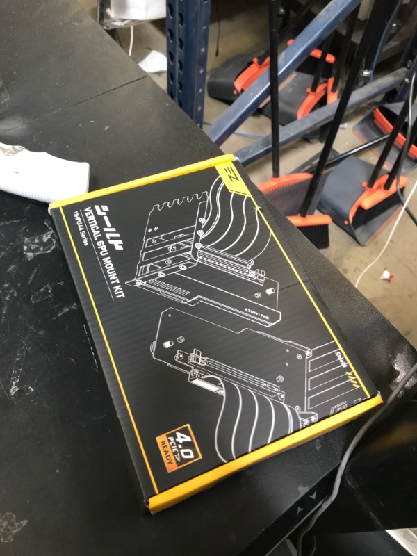 Photo 1 of EZDIY-FAB Vertical GPU Mount with High-Speed PCIE 4.0 Riser Cable, ARGB Module, 115mm/4.52in Flexible Extension, 90 Degree Connector, Only Compatible to Full-Opened PCIe Slots-White-YIHPI344-3