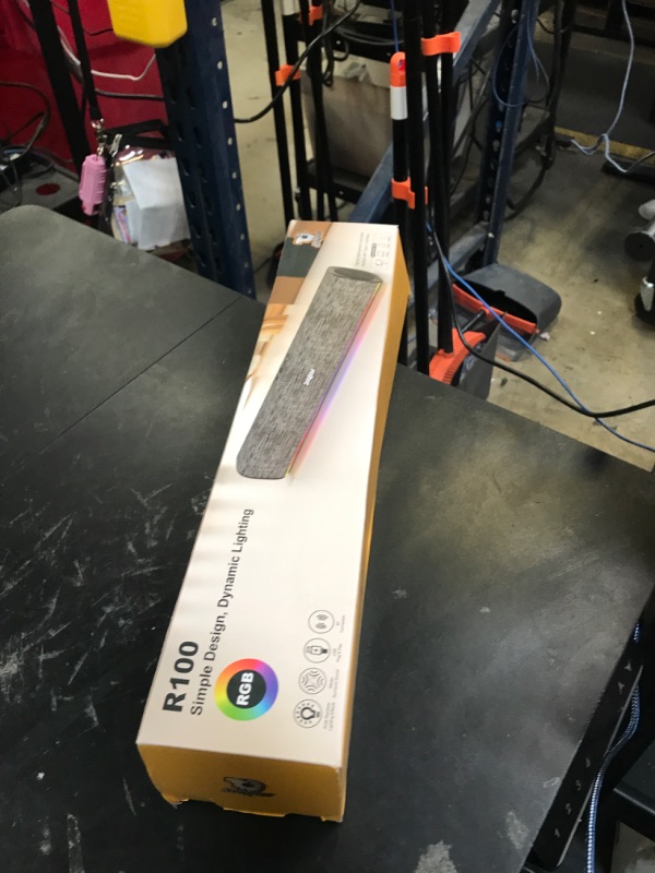 Photo 1 of SOULION R100 Bluetooth Computer Speakers with Dynamic LED Light, USB Plug & Play PC Speakers with Switch Button, Clearly Sound Soundbar for Desktop Laptop Monitor(USB-C to USB Adapter Included)