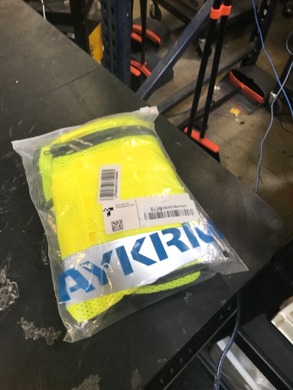 Photo 1 of A-SAFETY High Visibility Mesh Safety Reflective Vest with Pockets and Zipper,Hi Vis Viz Reflective Safety Vest(Yellow Mesh XXL)