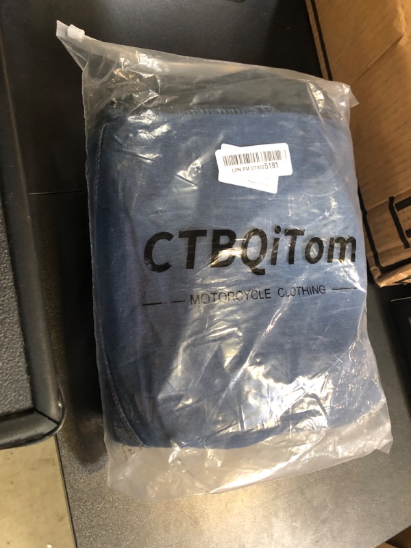 Photo 1 of CTBQiTom Men's Motorcycle Pants Motocross Riding Jeans Adventure Trousers Motorbike Pants with Knee and Hip CE Armor Protector Pads,Blue,36