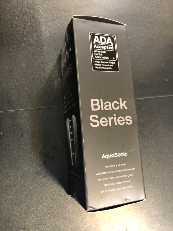 Photo 1 of Aquasonic Black Series Ultra Whitening Toothbrush – ADA Accepted Electric Toothbrush- 8 Brush Heads & Travel Case – 40,000 VPM Electric Motor & Wireless Charging - 4 Modes w Smart Timer