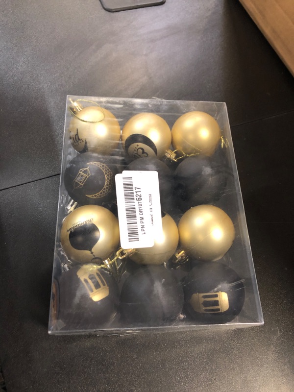 Photo 1 of 12Pcs Ramadan Kareem Hanging Ball Ornaments, 1.96" Islamic Muslim Party Decorations for Eid Mubarak and Ramadan Celebration
