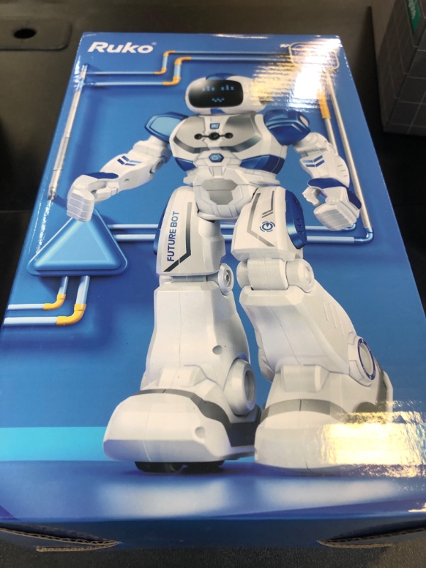 Photo 1 of Ruko 6088 Programmable Robot with APP Control, Remote Control, Gesture Sensing Control, Rechargeable Robots Toys for Boys and Girls, Interactive Emoji LED Eyes, QA Games for 3 4 5 6 Years Kids, Blue