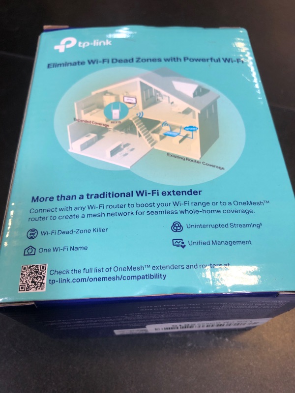 Photo 1 of TP-Link AC1200 WiFi Extender, 2024 Wirecutter Best WiFi Extender, 1.2Gbps home signal booster, Dual Band 5GHz/2.4GHz, Covers Up to 1500 Sq.ft and 30 Devices ,support Onemesh, One Ethernet Port (RE315)