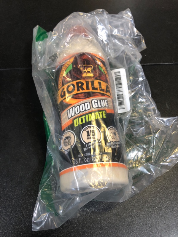 Photo 1 of Gorilla Ultimate Waterproof Wood Glue, Natural Wood Color, 18 Ounce (Pack of 1) - Waterproof for Indoor or Outdoor Projects and Repairs