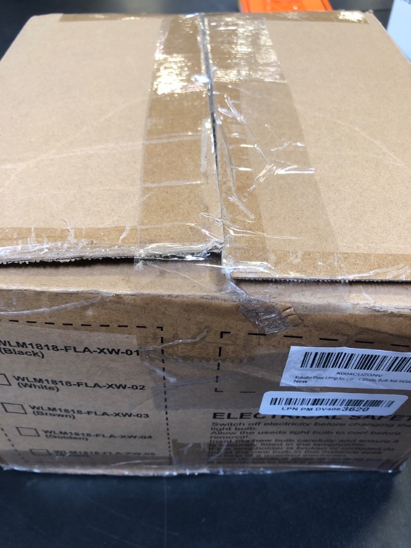 Photo 1 of Kukobo LED Floor Lamp Tall Standing Lamp, Black Modern Torchiere Floor Lamps for Bedroom Living Room Office, Bright Floor Lamp with White Plastic Shade, Bulb Not Included.