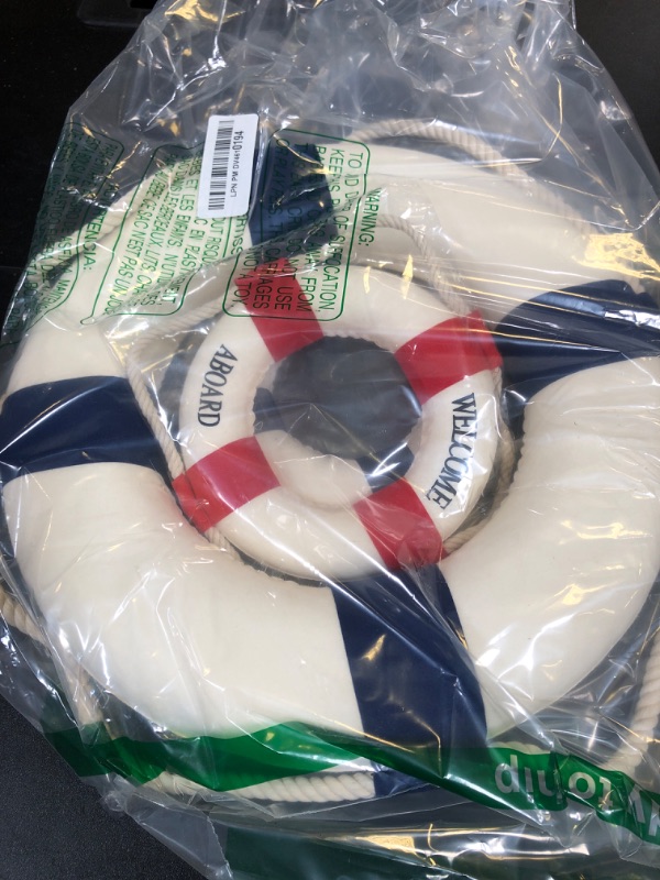 Photo 1 of Bilipala 3Pcs Cloth Life Ring Buoy, Home Wall Nautical Decor, 12.5 & 5.5 Inches