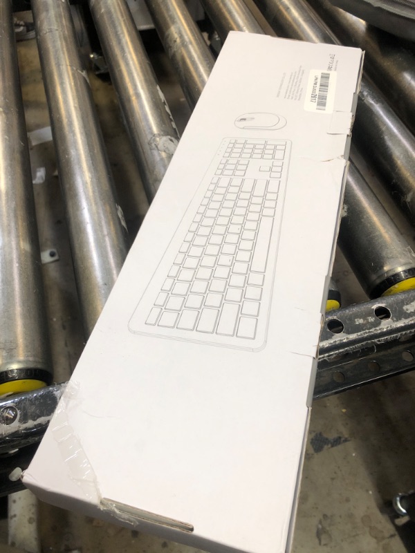 Photo 1 of Rechargeable Wireless Keyboard Mouse Combo - Seenda Full Size Cordless Keyboard & Mouse Sets with Build-in Lithium Battery Ultra Thin Quiet Keyboard Mice - Silver and White