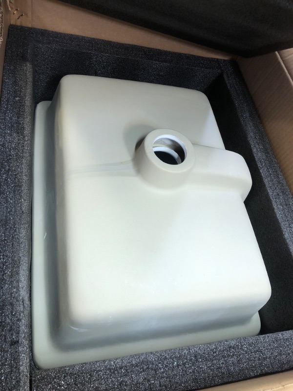 Photo 1 of 18 Inch Undermount Bathroom Sink White Rectangular Porcelain Ceramic Vanity Basin with Overflow (18.3"x13.8") KDKSC