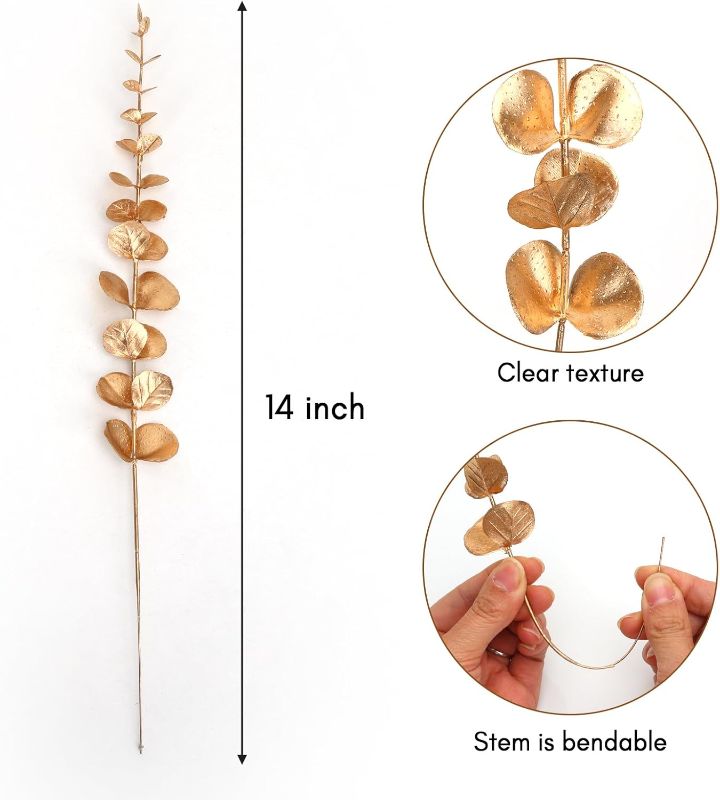 Photo 1 of CEWOR 24pcs Eucalyptus Stems Artificial Eucalyptus Leaves Fake Greenery Branches Fake Flowers for Wedding Centerpiece Spring Easter Farmhouse Home Decoration