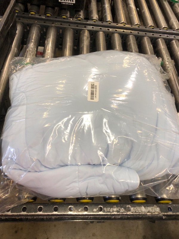 Photo 1 of Amélie Home Cooling Comforter King Size, Reversible Lightweight Cooling Blanket for Hot Sleepers, Q-Max 0.43 Summer Breathable Cooling Quilt for Night Sweats, 106" x 90", Heather Ice Blue