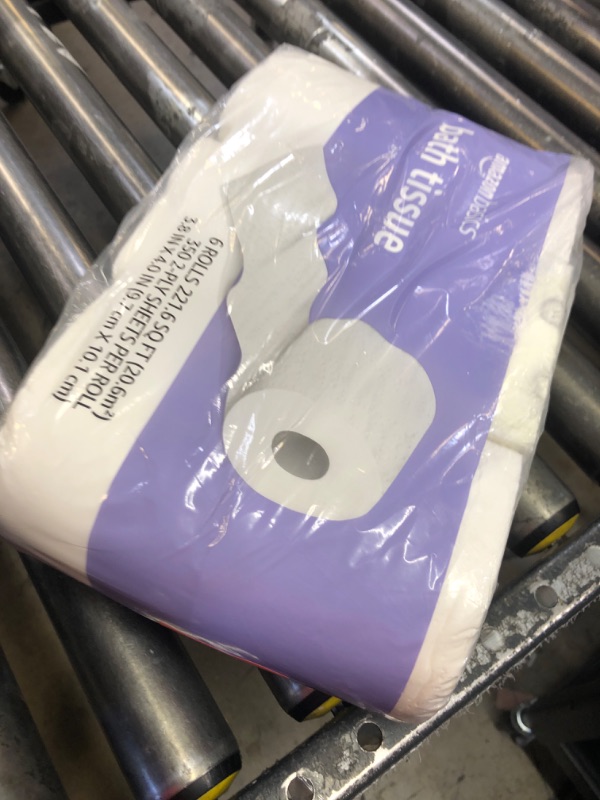 Photo 1 of Amazon Basics 2-Ply Toilet Paper, 6 Rolls (1 Packs of 6), Equivalent to 25 regular rolls