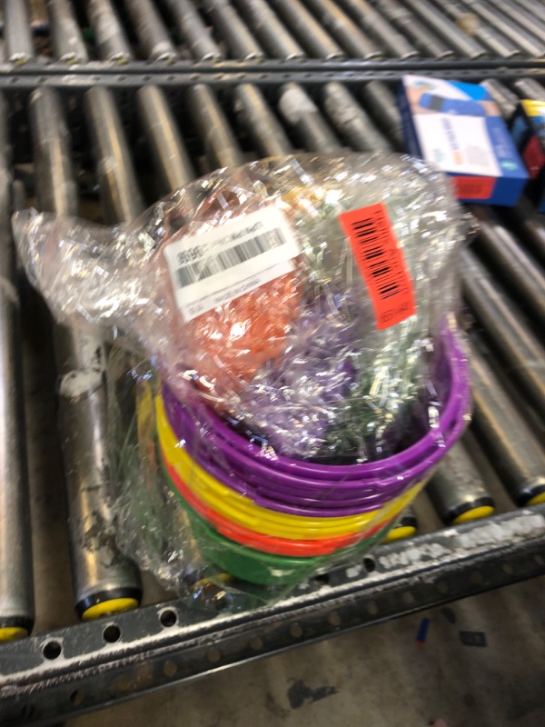 Photo 1 of Evoio Easter Baskets in Bulk for Kids 24 PCS Plastic Easter Basket Bucket for Eggs Hunts Game, Classroom Eggs Collecting Baskets with 6 Color Raffia Paper Grass Filler Basket for Kids Egg Hunts Party