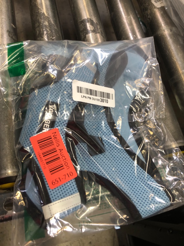 Photo 1 of Voyager Step-In Air Dog Harness - All Weather Mesh, Reflective, No Pull Harness for Small, Medium Dogs, Cats - Secure with Hook & Loop Fastener, Buckle, Double D-Rings - Baby Blue/Black Trim, XL