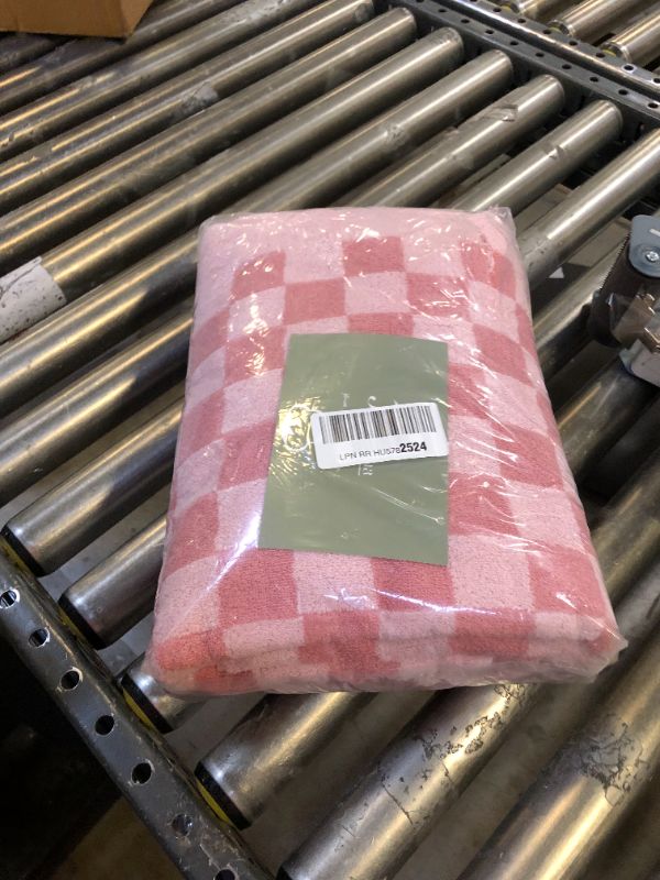 Photo 1 of Jacquotha Soft Bath Towels for Bathroom Beach Pool (Pink Checkered), Quick Dry Cotton Shower Towels Set of 2, for Her Women Girls, 27.5x55 Inches