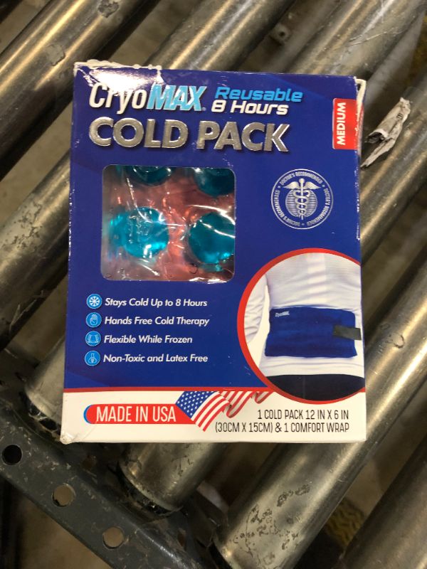 Photo 1 of Cryo-Max Cold Pack, 8 Hour Reusable Cold Therapy Ice Pack for Elbows, Knees, Neck + More, Medium, 6" x 12" (1 Count)