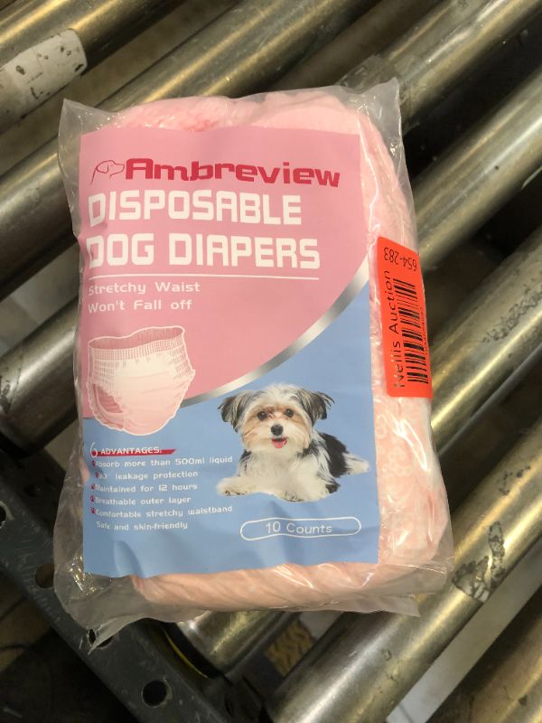 Photo 1 of Ambreview Disposable Dog Diapers Female, Just Pull It Up, Doggie Diapers for Female Dogs, Strong Absorbency | Leak Proof, for Dogs in Heat | Elderly | Disabled, S 10 PCS
