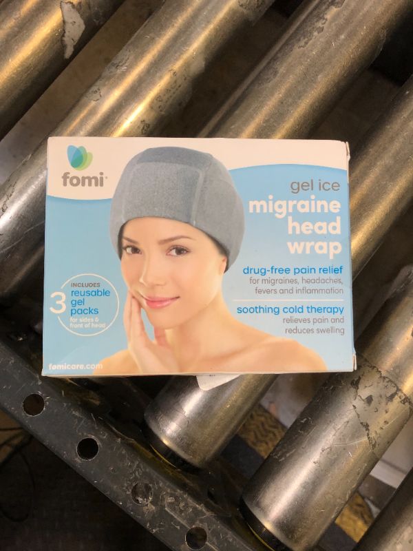 Photo 1 of Migraine Gel Ice Hat by FOMI Care | Cooling Headache Pack | Wearable Cold Therapy Wrap for Tension, Sinus, Pressure Pain Relief | Stress Reliever | Freezable (Gray - 3 Packs)