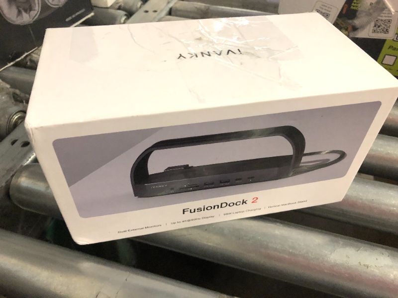 Photo 1 of iVANKY 12-in-2 FusionDock 2 Vertical Docking Station Stand for MacBook Pro with 150W Power Adapter, Dual 4K@60Hz Monitor Dock for Mac M3/M4 Pro/Max Display 2x HDMI, 96W PD, 6 USB, Ethernet SD/TF Audio