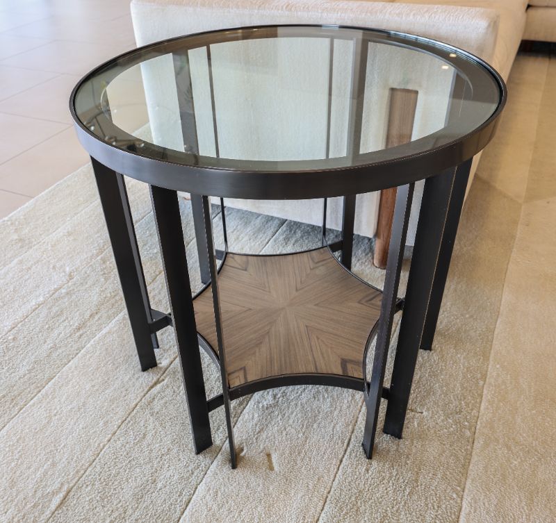 Photo 1 of minor scratches/ chip marks
Luxury Designer Octogon Base Side Table (Ascaya Clubhouse)