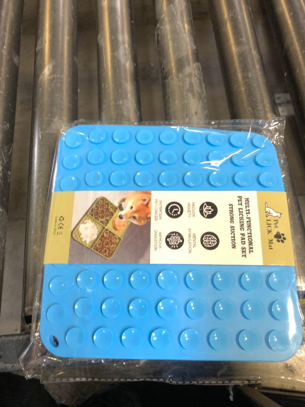 Photo 1 of 2-1 Slow Feeder Cat Bowl and Cat Lick Mat - Heavy Duty 2024 Cat Slow Feeder Bowl & Cat Licking Mat - Premium Slow Feeder for Cats and Kittens for Healthy Eating Habit - Sky Blue