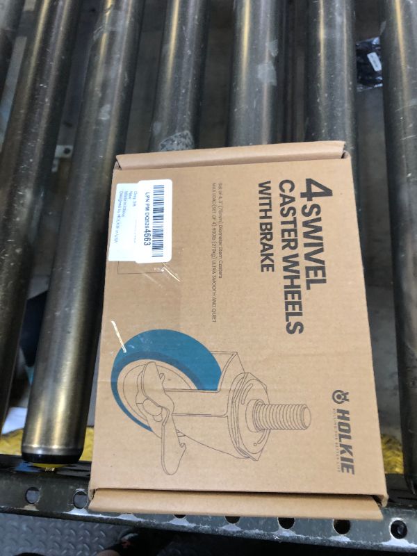 Photo 1 of HOLKIE Caster Wheels 3 inch Locking Casters Set of 4, Threaded Stem 3/8" -16 x 1-1/2" (Diameter 3/8", Length 1-1/2") Swivel Heavy Duty Castors Gray