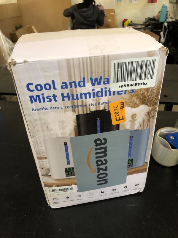 Photo 1 of 6L Humidifiers for Bedroom Large Room Home, Cool and Warm Humidifiers for Baby and Plants Mist Top Fill Desk Humidifiers Essential Oil Diffuser, Quiet with Adjustable Mist,360°Nozzle-Grey