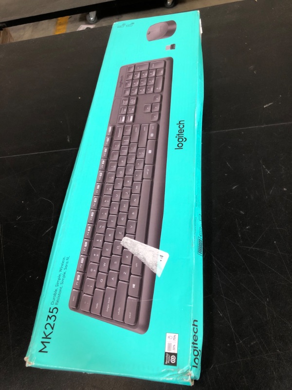 Photo 1 of Wireless Keyboard and Mouse Combo for Windows, 2.4G Full-Sized External Cordless Computer Keyboard Mouse Combo for Laptop PC Desktop Chrome Mac, Number Pad 1600 DPI Silent Mouse USB Receiver (Black)