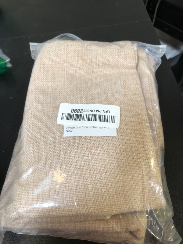 Photo 1 of Demetex Linen Pillow Covers 24 x 24 Soft Textured Burlap Euro Shams Pillow Case Set of 2 Square Decorative Farmhouse Throw Pillows for Couch Bench Sofa Bed Chair, 24x24 inch, Light Linen
