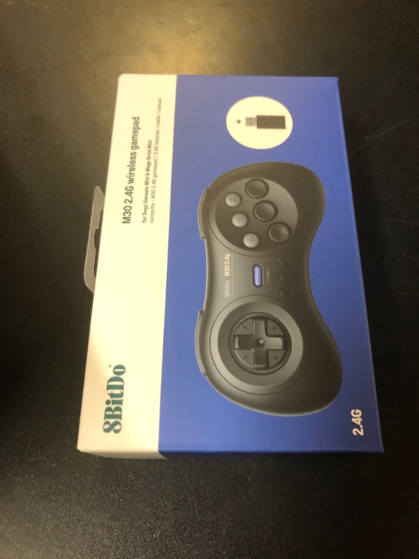 Photo 1 of 8Bitdo M30 2.4G Wireless Gamepad for Sega Genesis Mini and Mega Drive Mini and Switch with 6-Button Layout (Black)