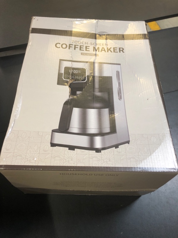 Photo 1 of SHARDOR Programmable Coffee Maker with Thermal Carafe, Drip Coffee Machine with Timer, 8-Cup Coffee Pot with Pause & Serve, Regular & Strong Brew, Auto Shut Off, Touch-Screen, Black & Stainless Steel