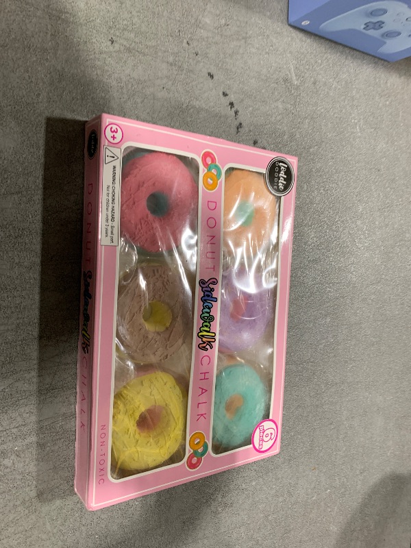 Photo 1 of Loddie Doddie 6 Pcs Donut Chalk Set - Washable Sidewalk Chalk for Kids Bulk, Vibrant and Bold Colors for Kids +3, Fun Summer Playground Outdoor Activities for Children