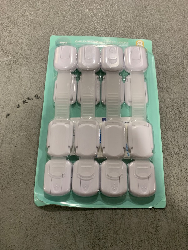 Photo 1 of SKYLA HOMES Baby Locks (8-Pack) Child Safety Cabinet Proofing - Safe Quick and Easy 3M Adhesive Cabinet Drawer Door Latches No Screws & Magnets Multi-Purpose for Furniture Kitchen Ovens Toilet Seats