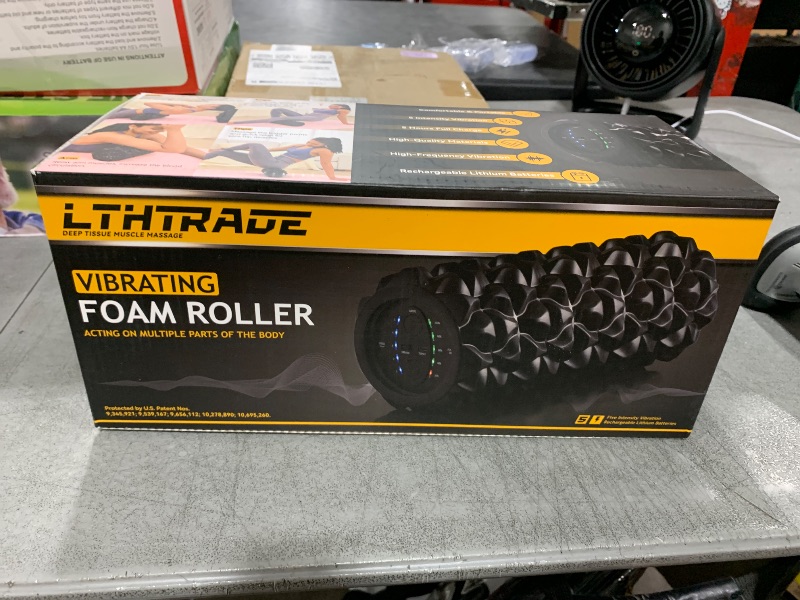 Photo 1 of LTHTRADE Vibrating Foam Roller, High Density Massage Muscle Roller Back Roller Foam for Back Pain Relief & Muscle Recovery and Physical Therapy, 5-Speed Rechargeable Exercise Roller, 2 Modes