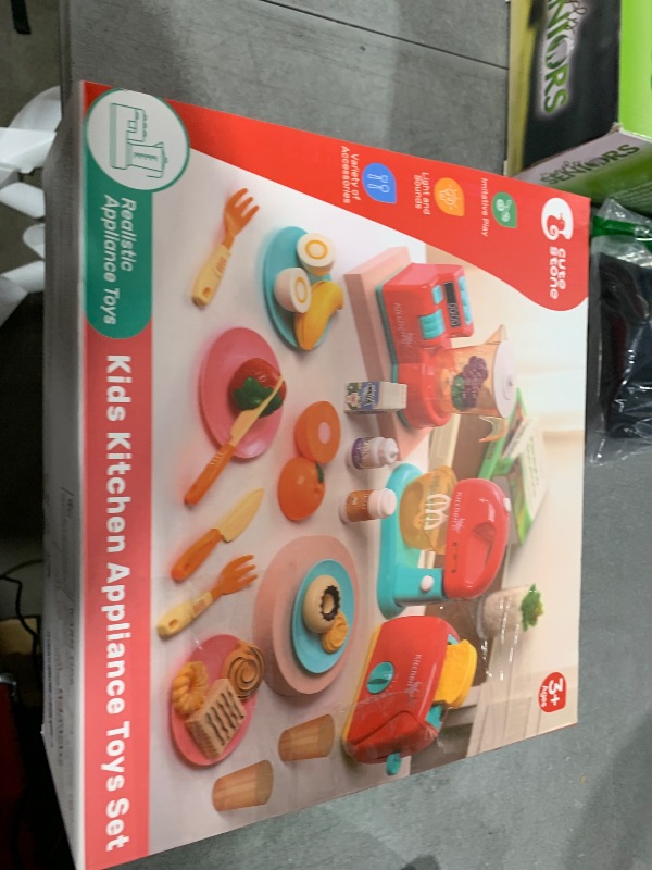 Photo 1 of CUTE STONE Toy Appliances Playset, Kids Mixer and Blender with Sound & Lights, Toaster, Cutting Play Food, Toddler Kitchen Accessories Set for Boys & Girls