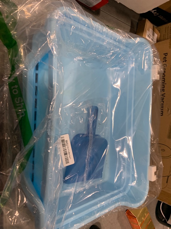 Photo 1 of kathson Extra Large Rabbit Litter Box Trainer Rabbit Toilet Small Animal Potty Bunny Litter Pan Box for Adult Guinea Pig Rats Chinchilla Ferret Galesaur (Blue)