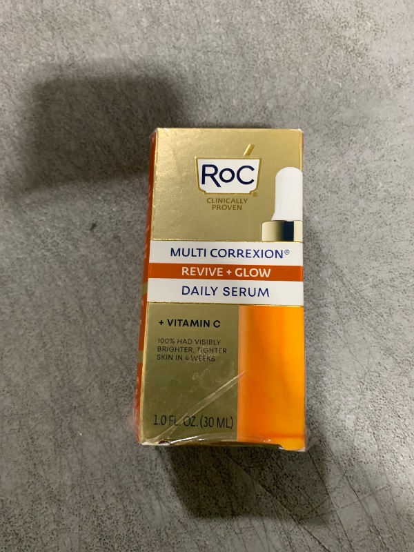 Photo 1 of RoC Multi Correxion Revive + Glow 10% Active Vitamin C Serum for Face, Daily Anti-Aging Wrinkle and Skin Tone Skin Care Treatment, Brightening Serum, 1 Fluid Ounce