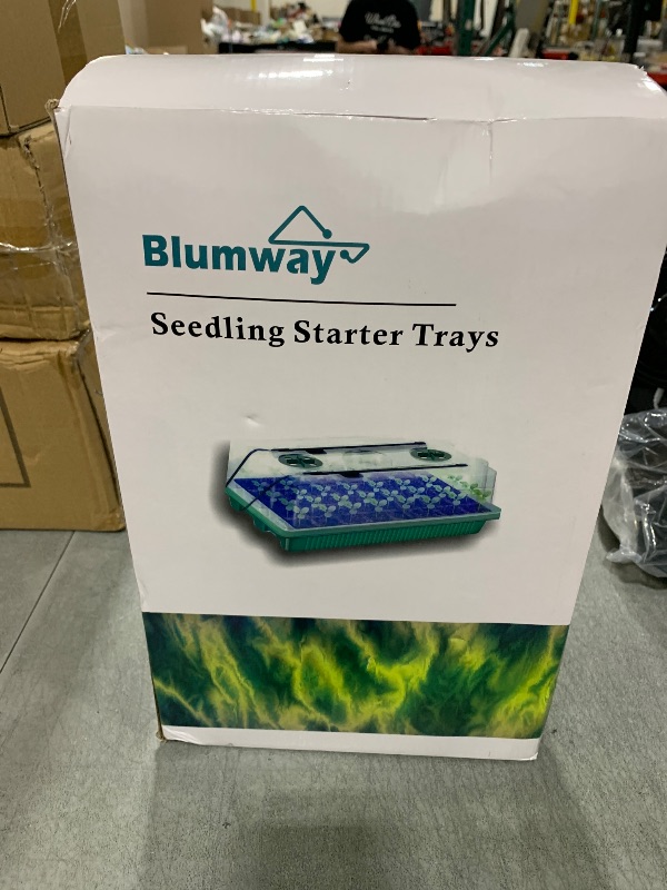 Photo 1 of BlumWay 4-in-1 Seed Starter Tray with Grow Light &Heat Mat & Soil Meter Set,40-Cells Seedling Tray with Humidity Dome for Indoor Plant