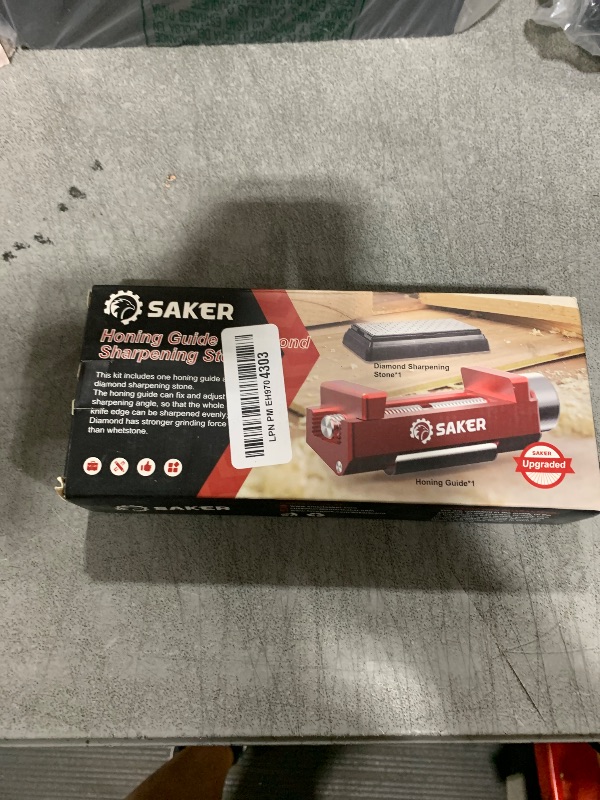 Photo 1 of Saker Honing Guide with Whetstone - Red Off-Center Upgraded Honing Tool and Diamond Sharpening Stone Set Kit for Knife, Short Chisels and Planes, Fine/Coarse Plate, 400/1000/Grit…