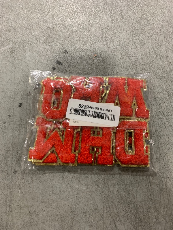 Photo 1 of Jongdari Chenille Letter Patches Self-Adhesive & Iron-On Letters, 52pcs Varsity Fuzzy Patch Glitter Alphabet - 26pcs, Red