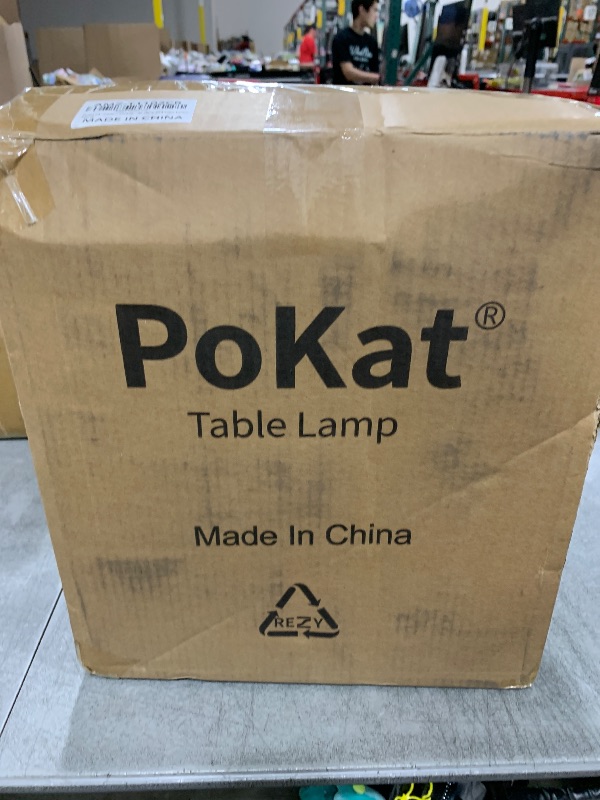Photo 1 of PoKat 23" Modern Ceramic Table Lamp Set of 2 for Living Room White Desk Lamps for Bedroom Farmhouse Bedside Nightstand Bedside Lamp End Table Lamps Beige