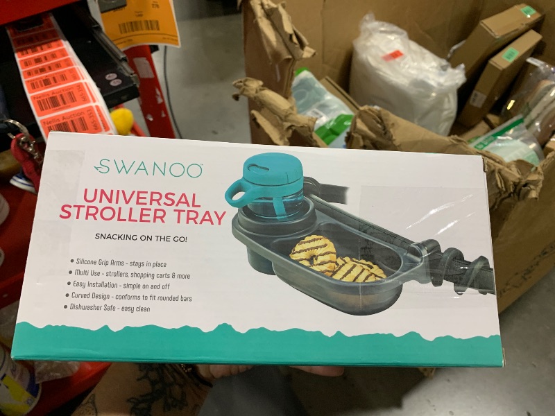 Photo 1 of Swanoo Universal Stroller Snack Tray | Stroller Cup Holder | Silicone Arms Grip Bumper Bar | Stays in Place | Stroller Tray Attachment with Cups Holder for Baby Toddler | Stroller Accessories