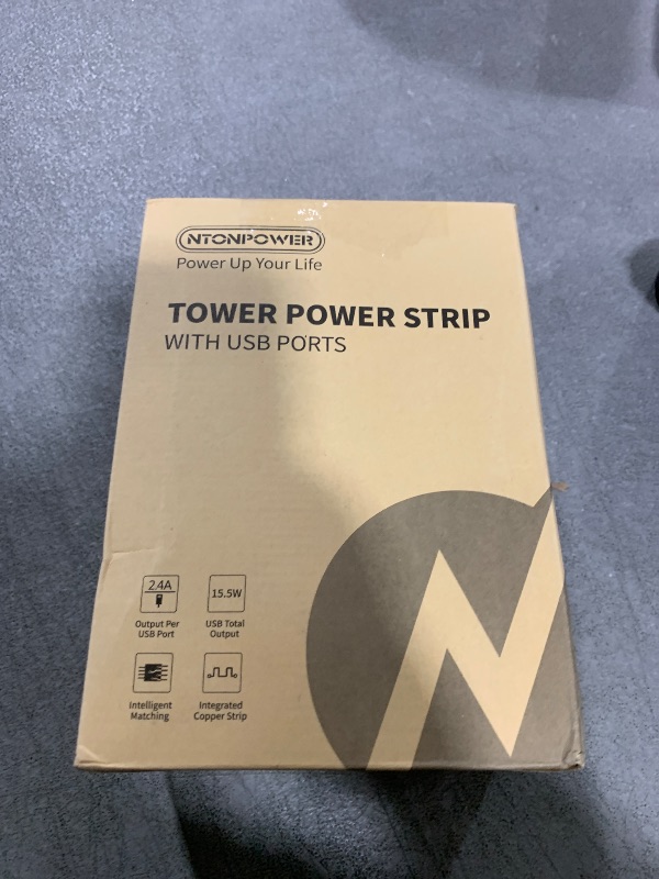 Photo 1 of Power Strip Tower with USB Ports, NTONPOWER 1080J Surge Protector 5 FT Extension Cord, 8 AC Outlets with 4 USB (2 USB C), Mountable Charging Station with Multiple Outlets for Home Office, Black