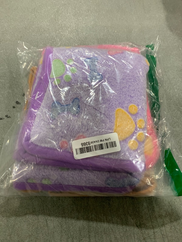 Photo 1 of 1 Pack 3 Blankets Super Soft Fluffy Cute Bone Pattern Pet Blanket Flannel Throw for Dog Puppy Cat Pink/Brown/Purple Small